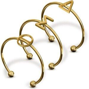 Delta Sigma Theta Adjustable Gold Plated Stainless Steel Stacking Ring Set for W